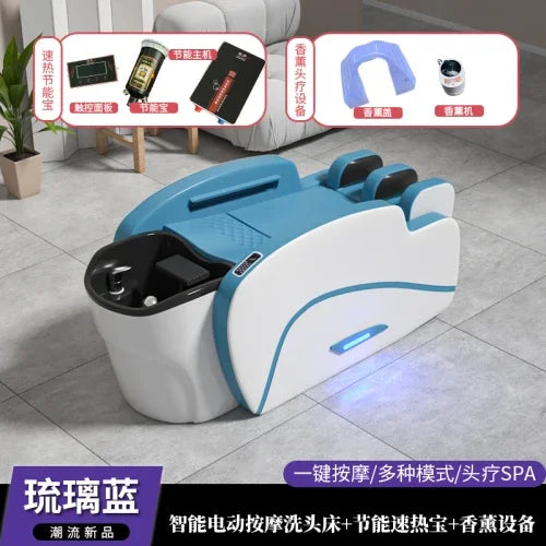 Smart Portable Shampo Chair Ergonomics Massage Head Spa Hair Wash Bed Luxury Therapy Silla Peluqueria Salon Furniture MQ50XF