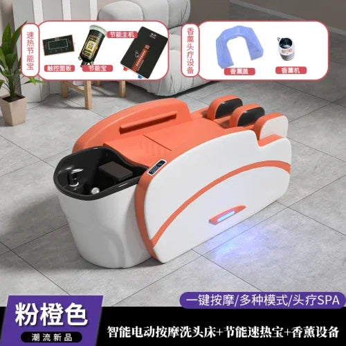 Smart Portable Shampo Chair Ergonomics Massage Head Spa Hair Wash Bed Luxury Therapy Silla Peluqueria Salon Furniture MQ50XF