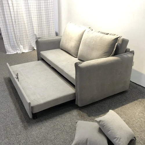 Sofa bed with mattress, Nordic simple multi-functional flip into iron frame sofa bed dual-purpose foldable