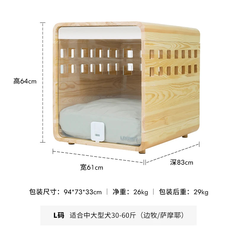 Solid wood house dog kennel cat kennel puppy house cage pet bed house interior
