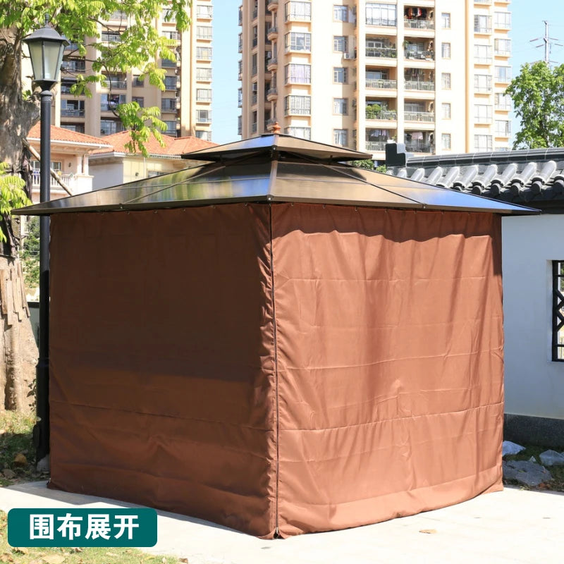 Solid wood pavilion, pavilion, table and chairs, antiseptic wood grape rack, villa, awning, tea pavilion, garden
