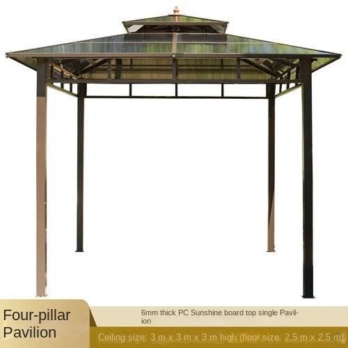 Solid wood pavilion, pavilion, table and chairs, antiseptic wood grape rack, villa, awning, tea pavilion, garden