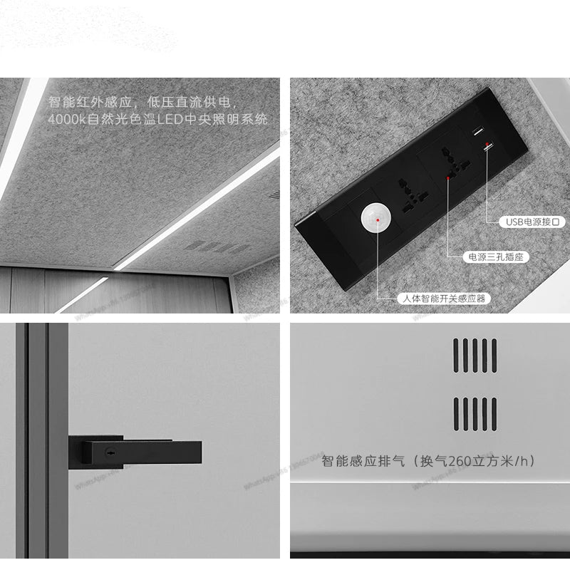Soundproofing room, soundproofing cabin, telephone booth, reception and negotiation room, piano room, singing practice room
