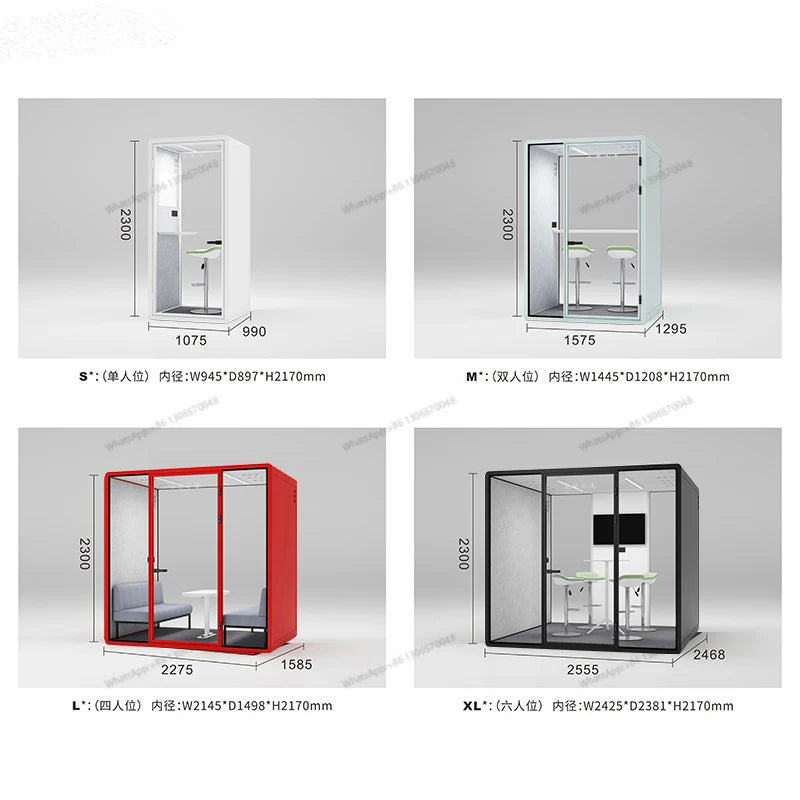 Soundproofing room, soundproofing cabin, telephone booth, reception and negotiation room, piano room, singing practice room