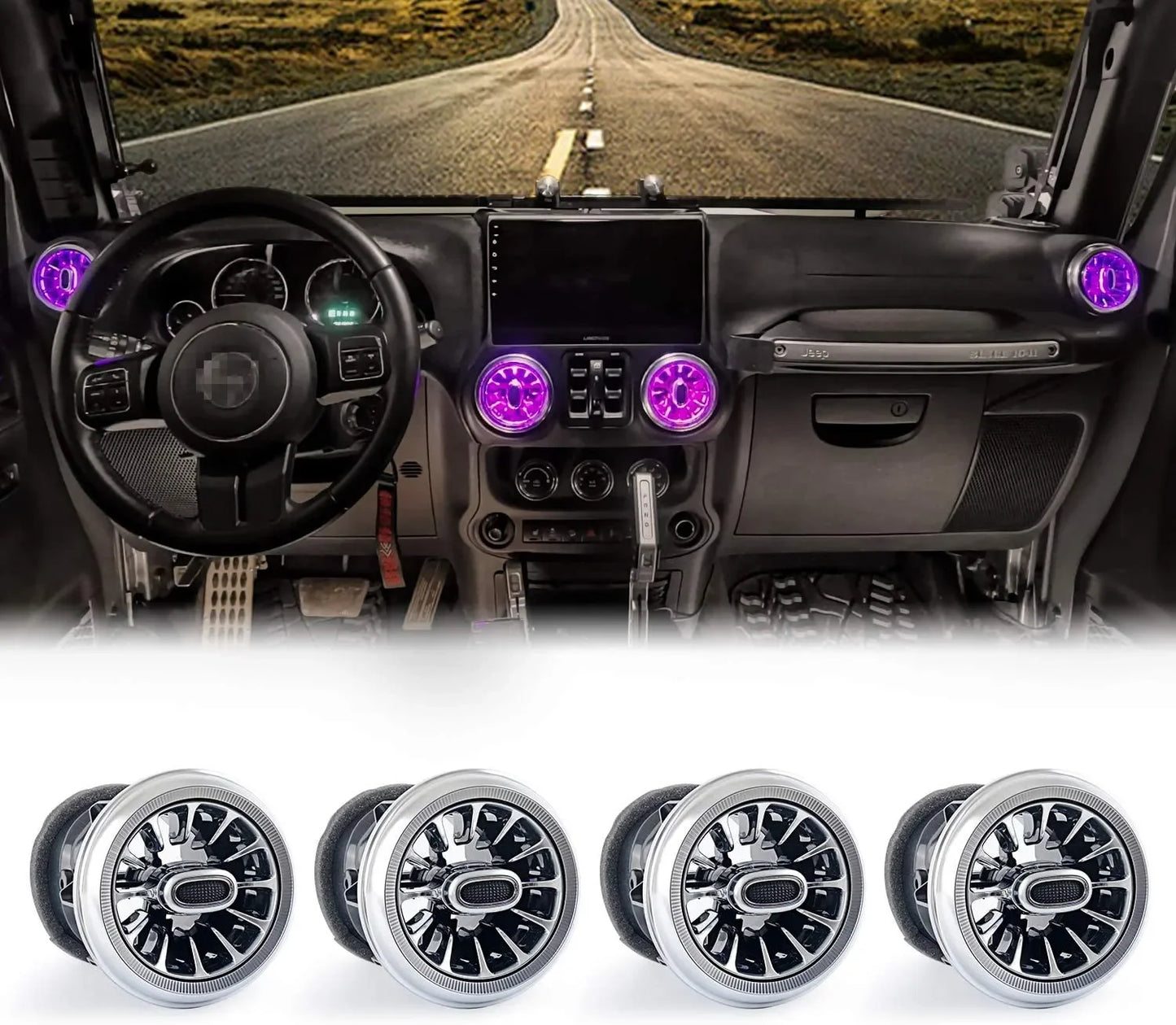 Spedking JK JL 4*4 offroad auto parts Atmosphere Lamp Air vents for jeep wrangler