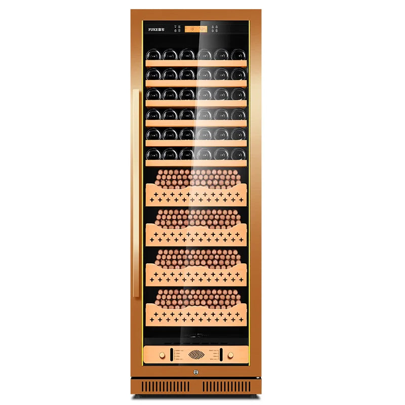 Stainless Steel Cigar Humidor Spanish Cedar Wood Shelves Intelligent Control Humidity Temperature Cigar Refrigerator Cabint