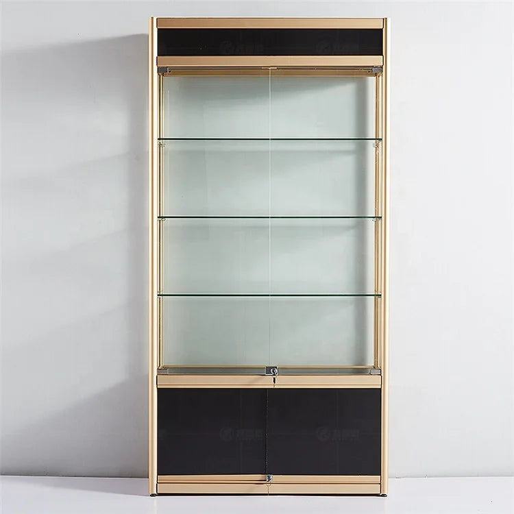 Standard and customized aluminium with led light glass display showcase