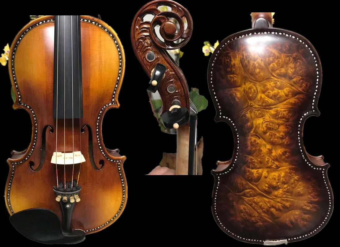 Strad style SONG master bird's eye maple wood 4/4 violin,mellow and elegant sound #14634