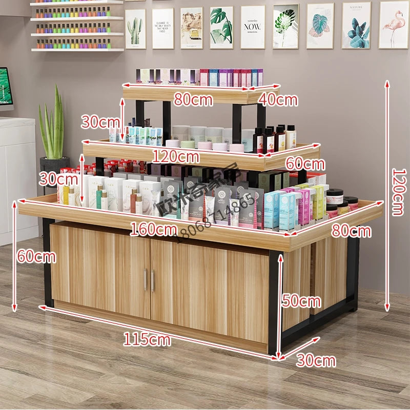 Supermarket booth, cosmetics and accessories display cabinet, shoe store, promotion, Taiwanese toy mall display stand