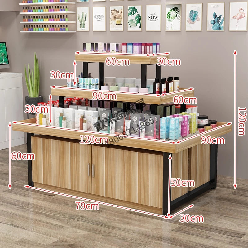 Supermarket booth, cosmetics and accessories display cabinet, shoe store, promotion, Taiwanese toy mall display stand