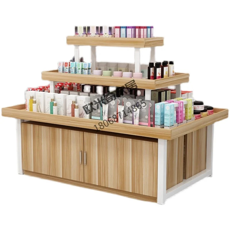 Supermarket booth, cosmetics and accessories display cabinet, shoe store, promotion, Taiwanese toy mall display stand