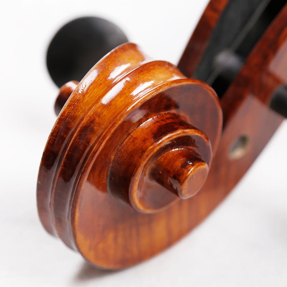MMOOKA TONGLING Pure Handmade Matt Cello Natural Flamed Grade AAA Maple Backplate & Old Spruce Panel Cello for Performance & Collection