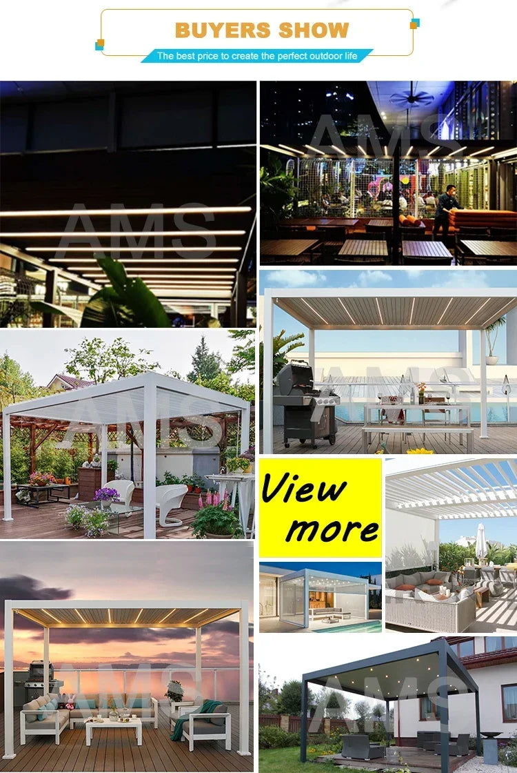 Tetto apribile per esterni personalizzato 5x5m tetto per terrazza automatizzato impermeabile sistemi di lamelle per pergola