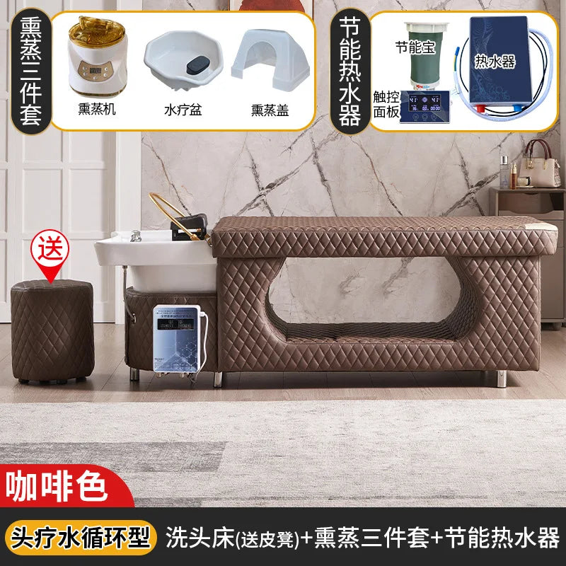 Thai style shampoo and massage bed