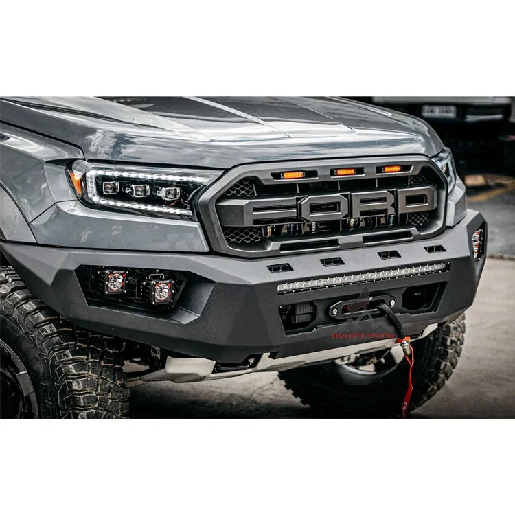 The latest! Pickup truck ute with LED light Steel front bumper Steel bumper car bumper bullbars ranger For FORD RANGER RAPTOR