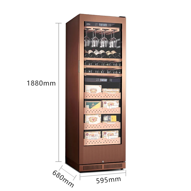 Thermostatic and Humidity Red Wine and Cigar Dual Use Integrated Cabinet Cigar and Red Wine Dual Use Refrigerator