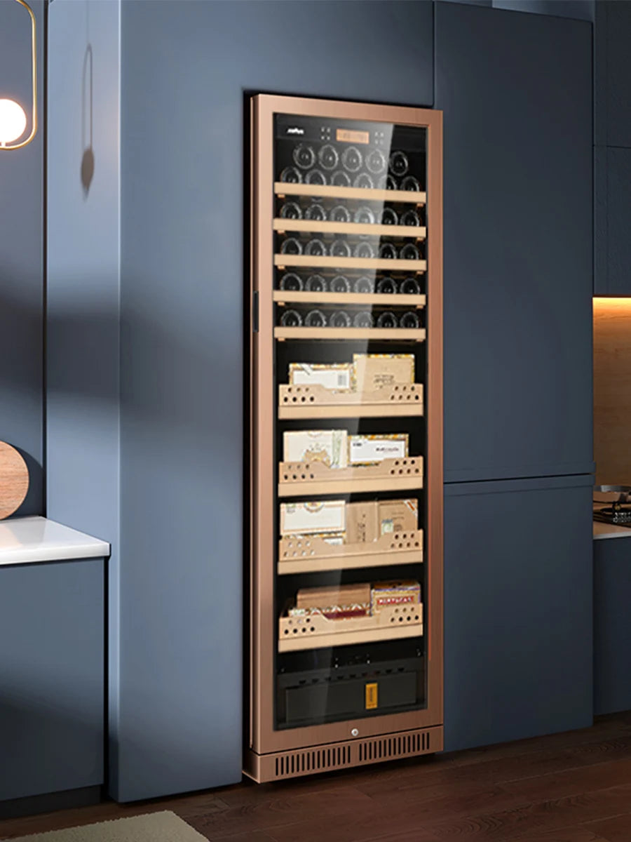 Thermostatic and Humidity Red Wine and Cigar Dual Use Integrated Cabinet Cigar and Red Wine Dual Use Refrigerator