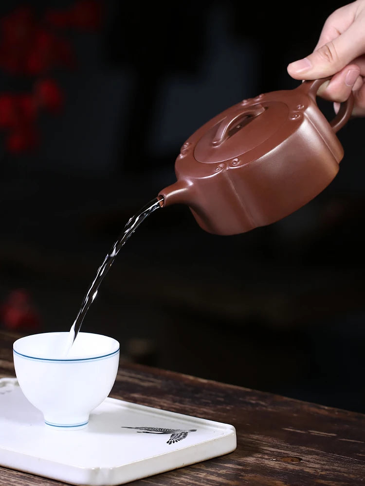 Tibetan Pot World Yixing Purple Clay Pure Handmade Household Tea Raw Mine Kung Fu Set Ruyi Well Fen