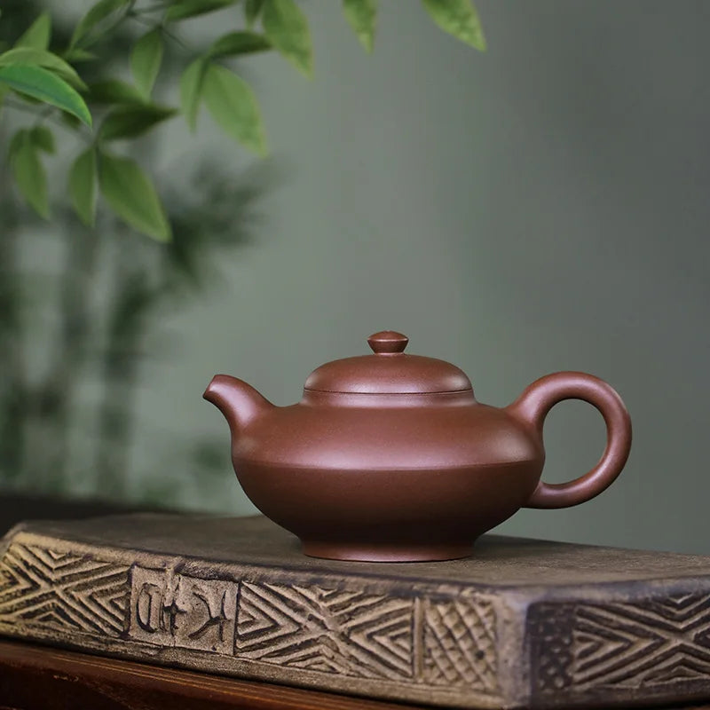 Tibetan Pot World Yixing Purple Clay Pure Handmade Kung Fu Tea Set, 1970s Old Household Pot, Joy