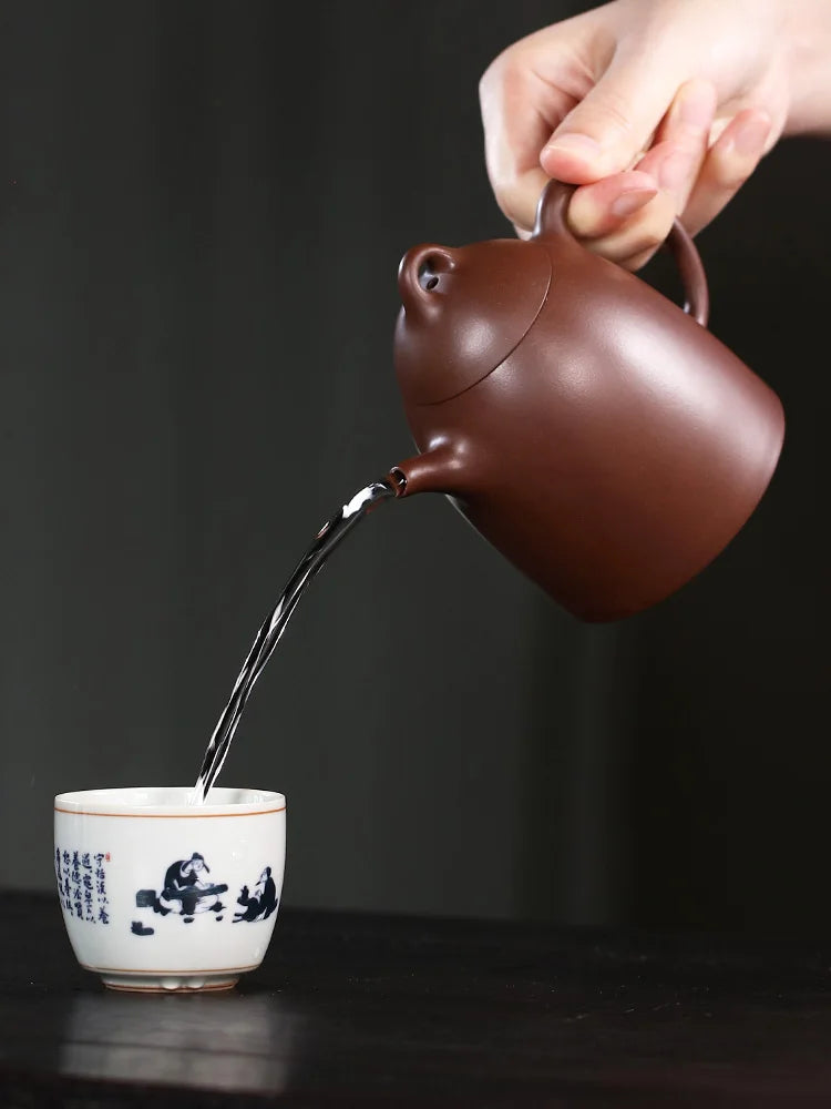 Tibetan Pot World Yixing Purple Clay Pure Handmade Kung Fu Tea Set Single Raw Mine Old Household Qin