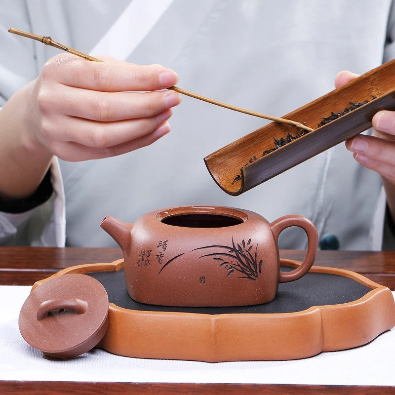 Tibetan pot of the world all hand recommended yixing high jian-kang shen slope mud teapot tea set square wind