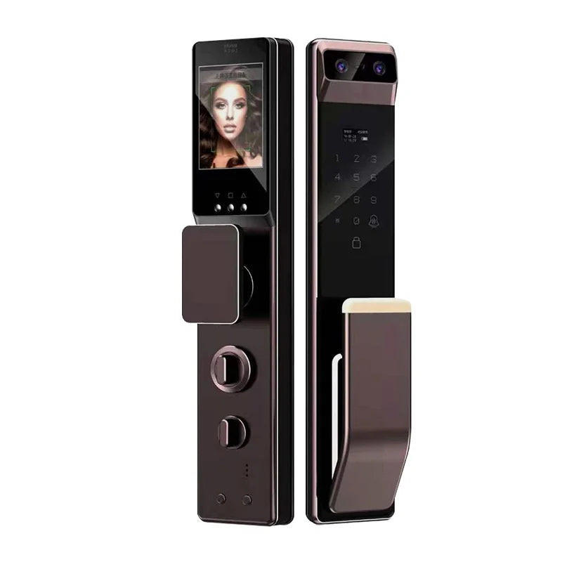 Top Grade Security 3D Face Recognition Full Automatic Fingerprint Intelligent Lock Digital Smart Door