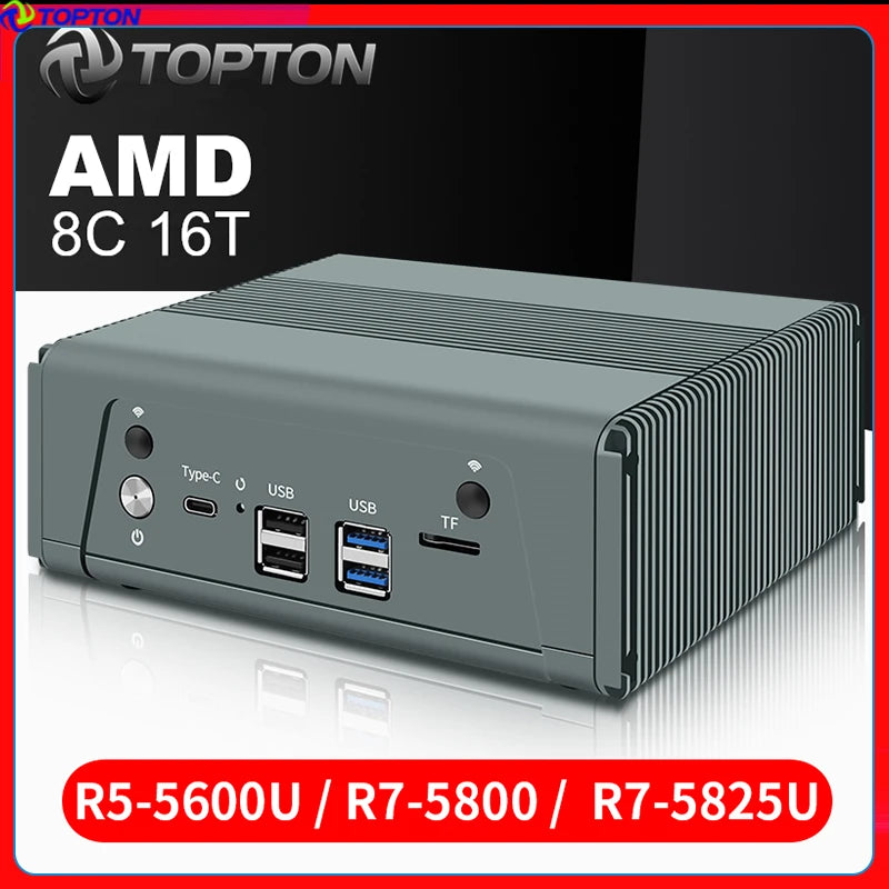Topton AMD Mini PC Ryzen 7 5825U 5800U 4x Intel i226-V 2.5G Soft Router NAS Server Firewall Appliance 3*NVMe 2*SATA 3x4K UHD
