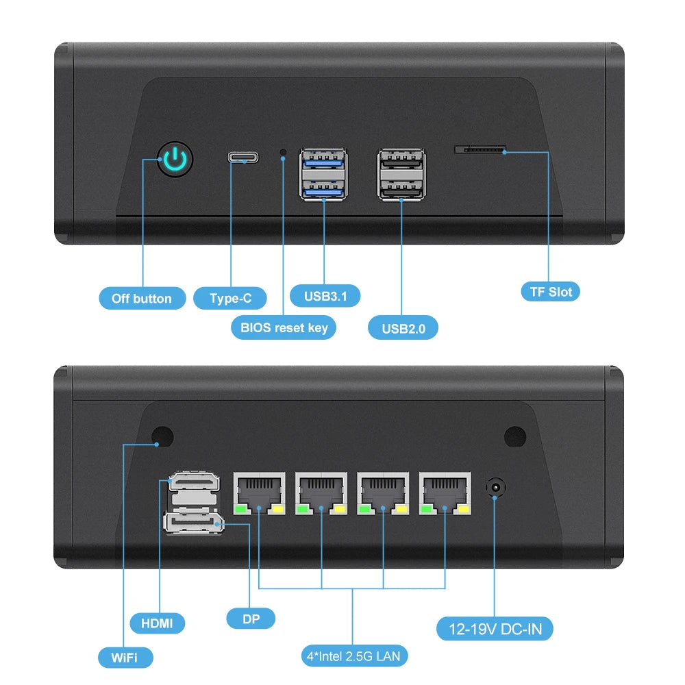 Topton AMD Mini PC Ryzen 7 5825U 5800U 4x Intel i226-V 2.5G Soft Router NAS Server Firewall Appliance 3*NVMe 2*SATA 3x4K UHD