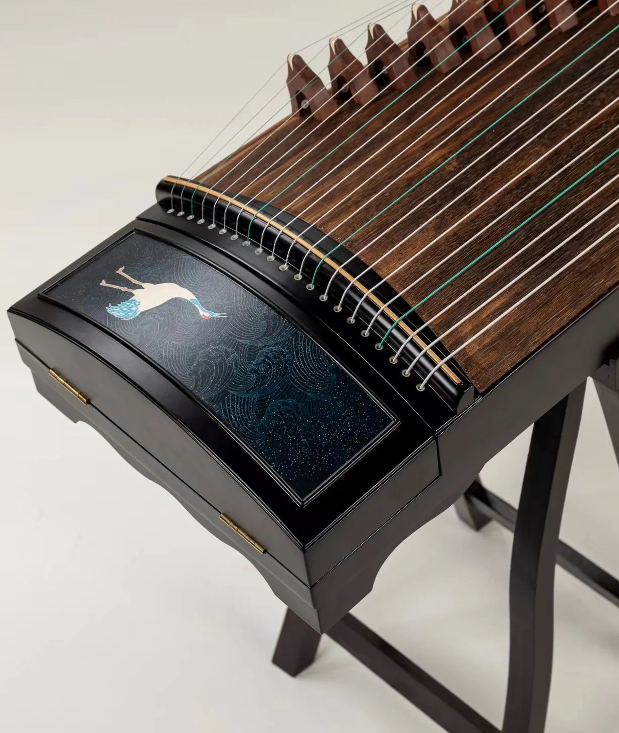 Traditional Chinese Guzheng Hand-dug Zither 21-string National Musical Instrument Ctnc Zither Cloud Crane Series