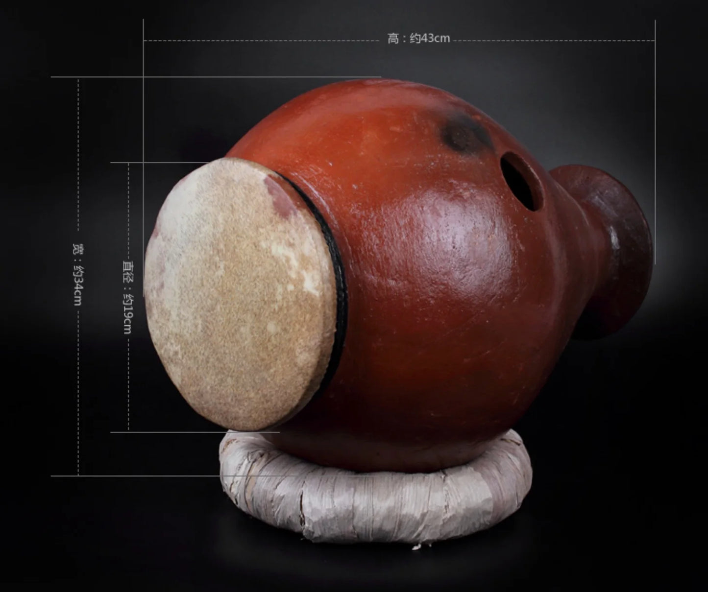 Udu drum Ceramic drum Sheepskin surface ASMR Sound Therapy Yoga Meditation Percussion instruments