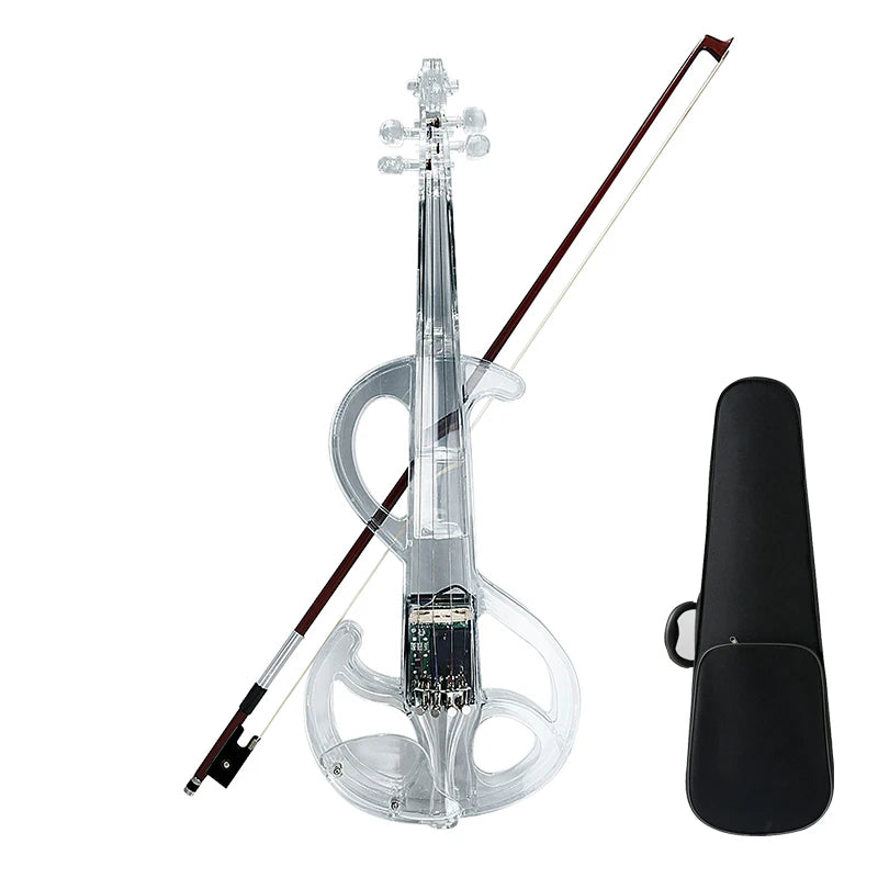 Upgraded Transparent Electric Violin Case Plastic Musical Instruments Classic Stringed Instruments High Quality