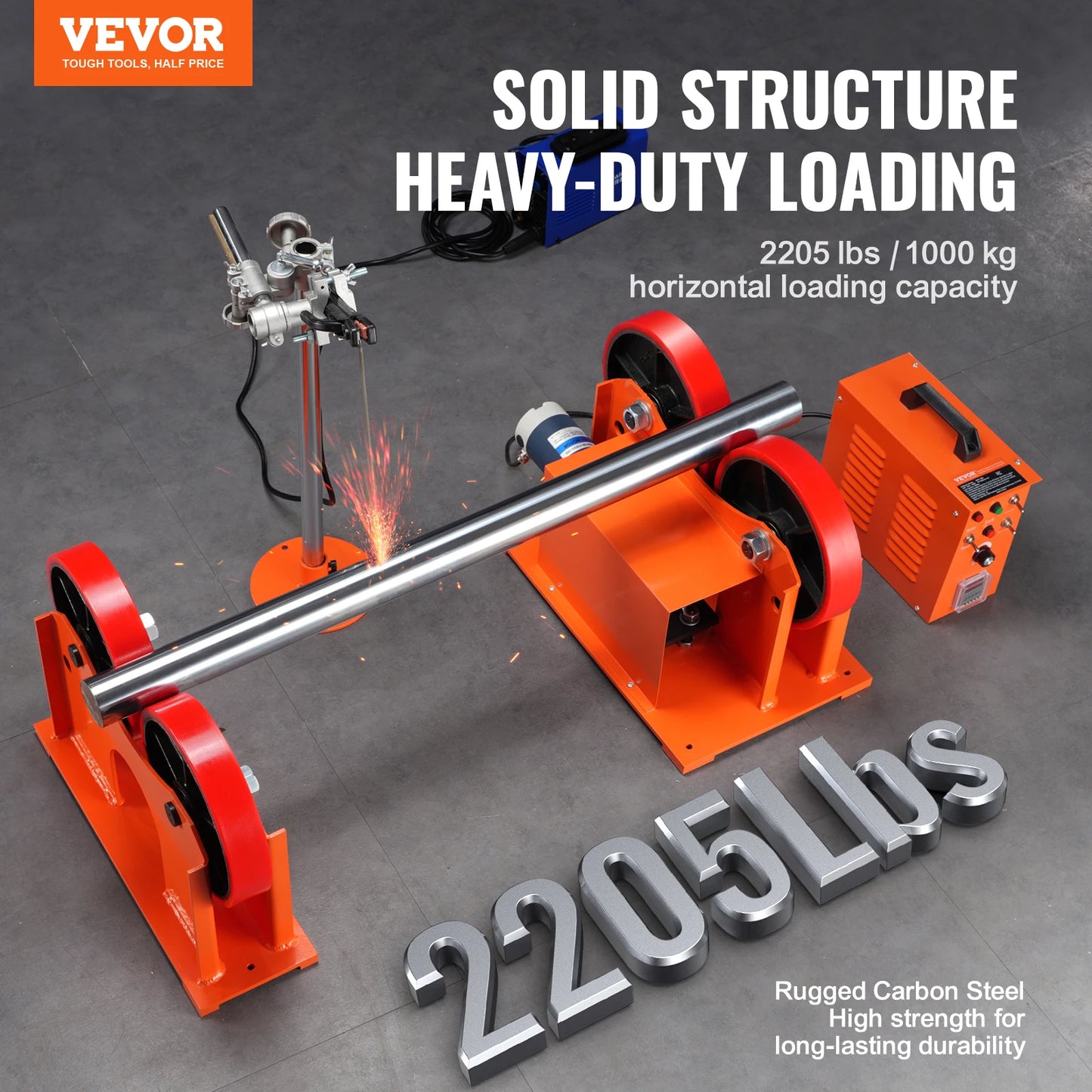 VEVOR Welding Positioner Turning Rolls Linkage Roller 1000KG Loading Welding Turning Rotary Torch Stand for Welding Equipment
