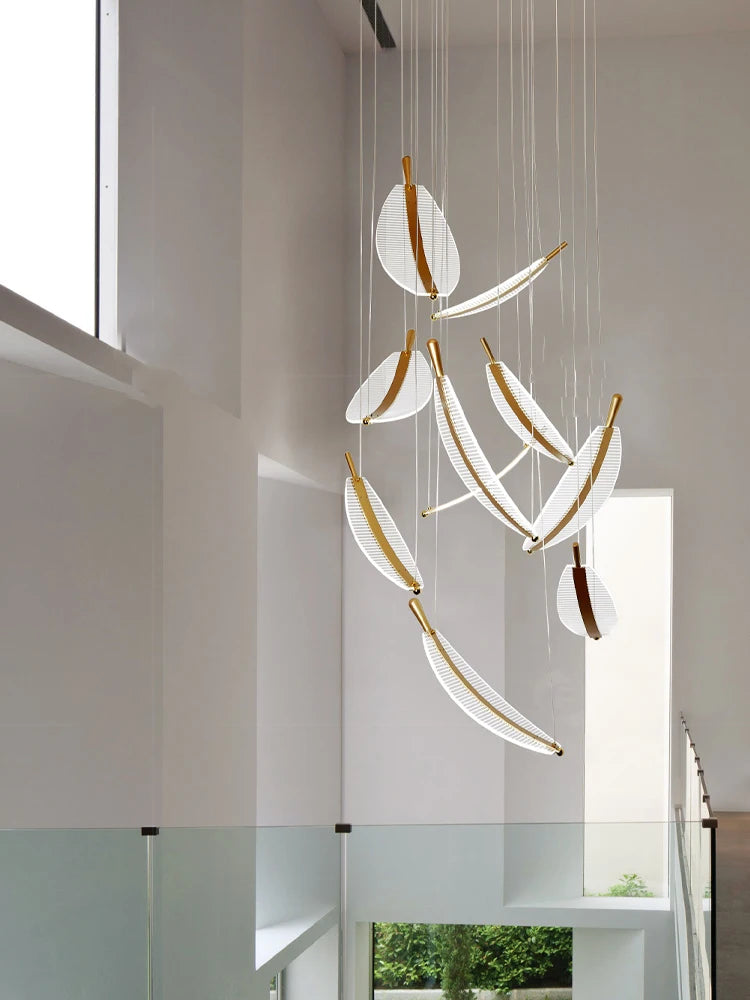 Villa double entry building designer chandeliers lobby art creative sales department project custom chandeliers stairs