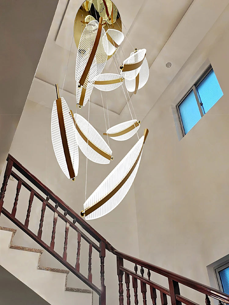 Villa double entry building designer chandeliers lobby art creative sales department project custom chandeliers stairs
