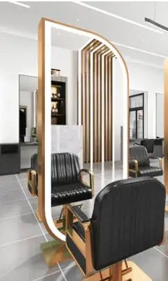 Wanghong barber shop Jingtai hairdresser mirror trendy double sided mirror cabinet integrated hair salon