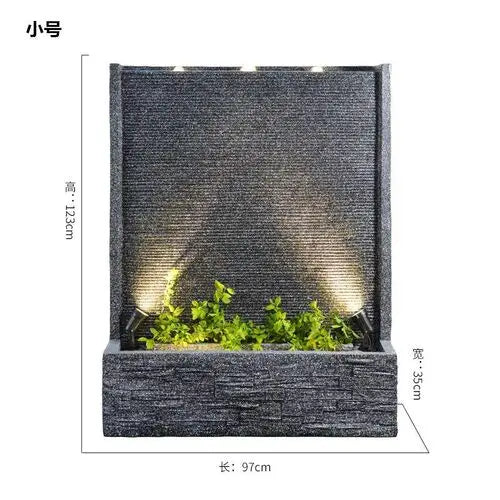 Water curtain wall, flowing water wall, waterscape villa landscape opening, lucky courtyard screen decoration, European floor