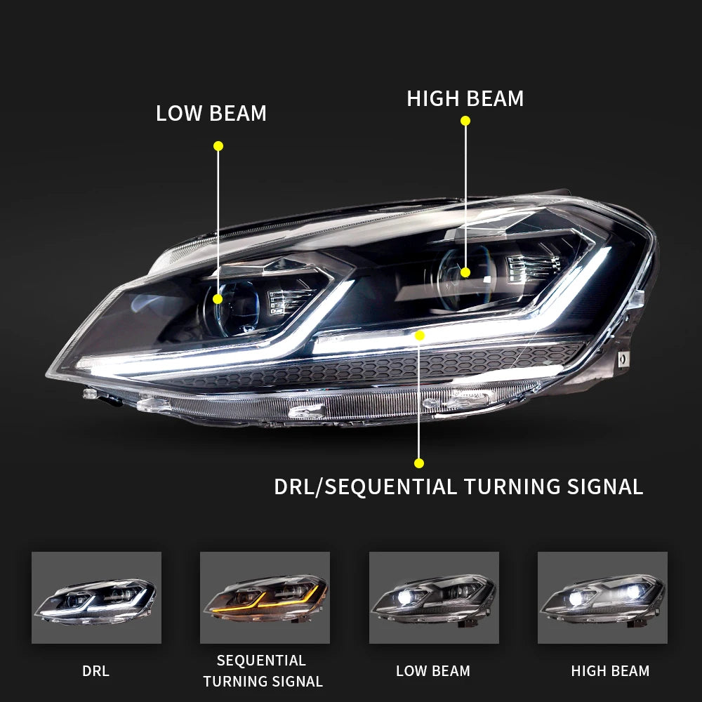 Wholesale led kopf lichter fit für GOLF 7 scheinwerfer mit Sequential drehen signal 2014-2017 für golf mk7 mit 7.5 aussehen