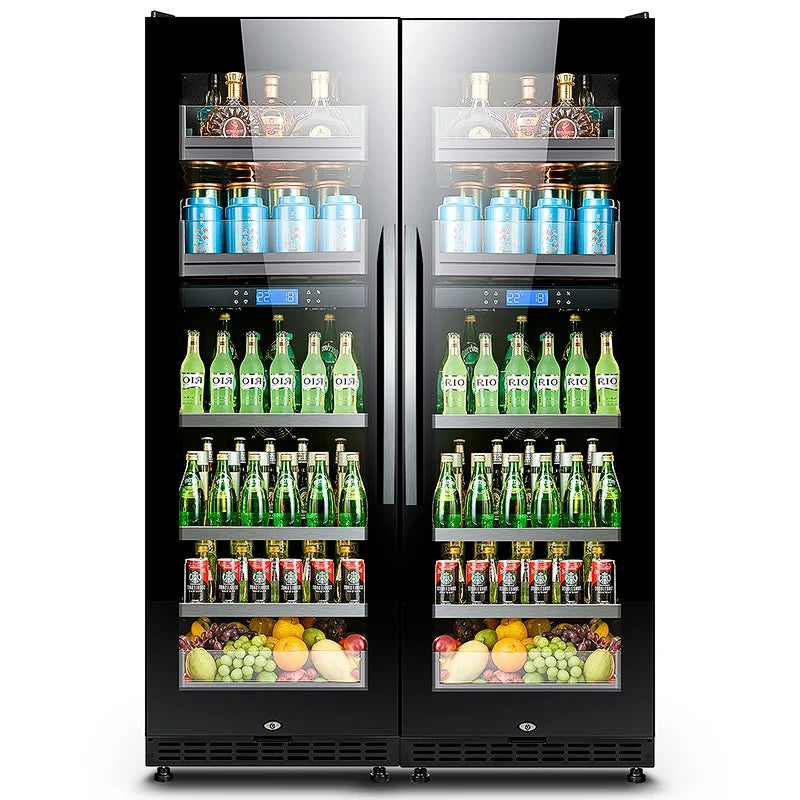 Wine and Beverage Coolers dual zone wine refrigerator Glass door beer cooler fridge compressor wine cellar