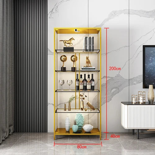 Wine display cabinet, modern and simple household light luxury cabinet, wall facing living room, transparent glass LEGO