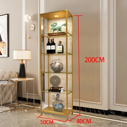 Wine display cabinet, modern and simple household light luxury cabinet, wall facing living room, transparent glass LEGO