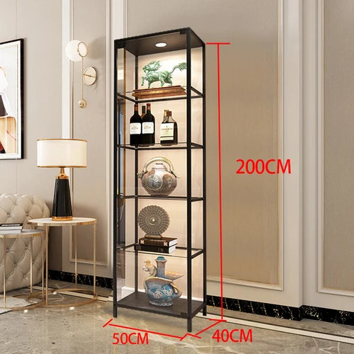 Wine display cabinet, modern and simple household light luxury cabinet, wall facing living room, transparent glass LEGO