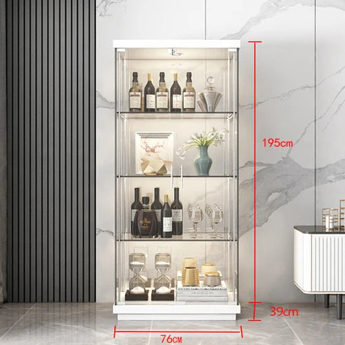Wine display cabinet, modern and simple household light luxury cabinet, wall facing living room, transparent glass LEGO