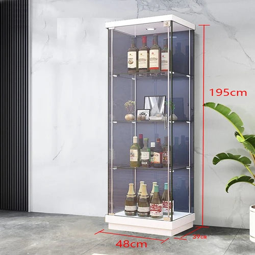 Wine display cabinet, modern and simple household light luxury cabinet, wall facing living room, transparent glass LEGO