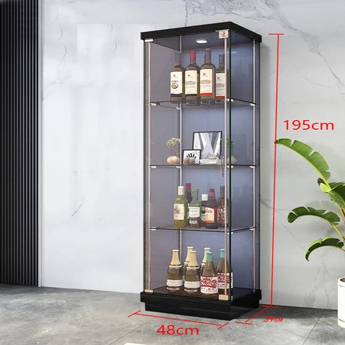 Wine display cabinet, modern and simple household light luxury cabinet, wall facing living room, transparent glass LEGO