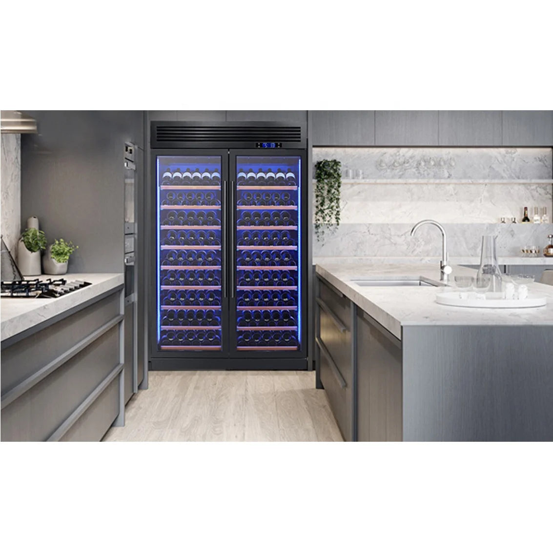 Wine refrigerator 200 bottles big commercial full 304 stainless steel wine cooler