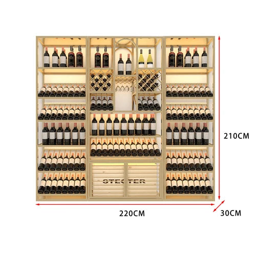 Winery luxury floor type foreign wine red wine shelf bar iron Baijiu against the wall wine
