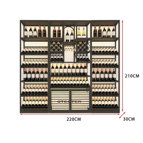 Winery luxury floor type foreign wine red wine shelf bar iron Baijiu against the wall wine