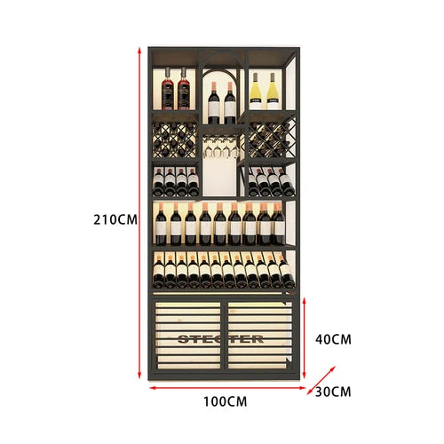 Winery luxury floor type foreign wine red wine shelf bar iron Baijiu against the wall wine
