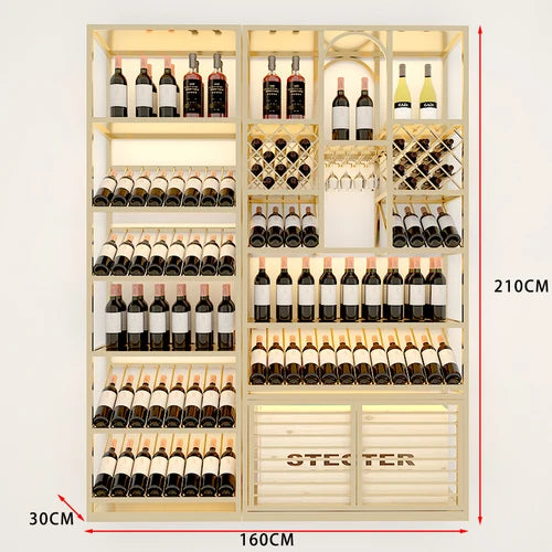 Winery luxury floor type foreign wine red wine shelf bar iron Baijiu against the wall wine