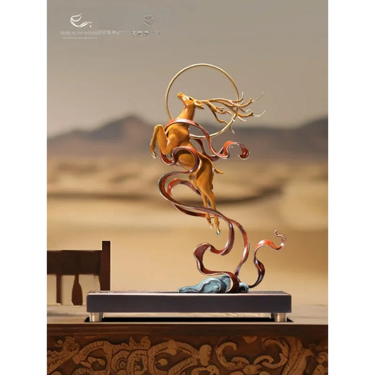X Dunhuang Academy of Fine Arts Luwang Qiankun Living Room Bronze Statue Deer Decoration Hallway Study Gift
